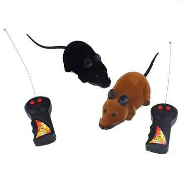 二通无线遥控电动植绒仿真老鼠恶作剧吓人逗猫逗狗玩具速卖通货源