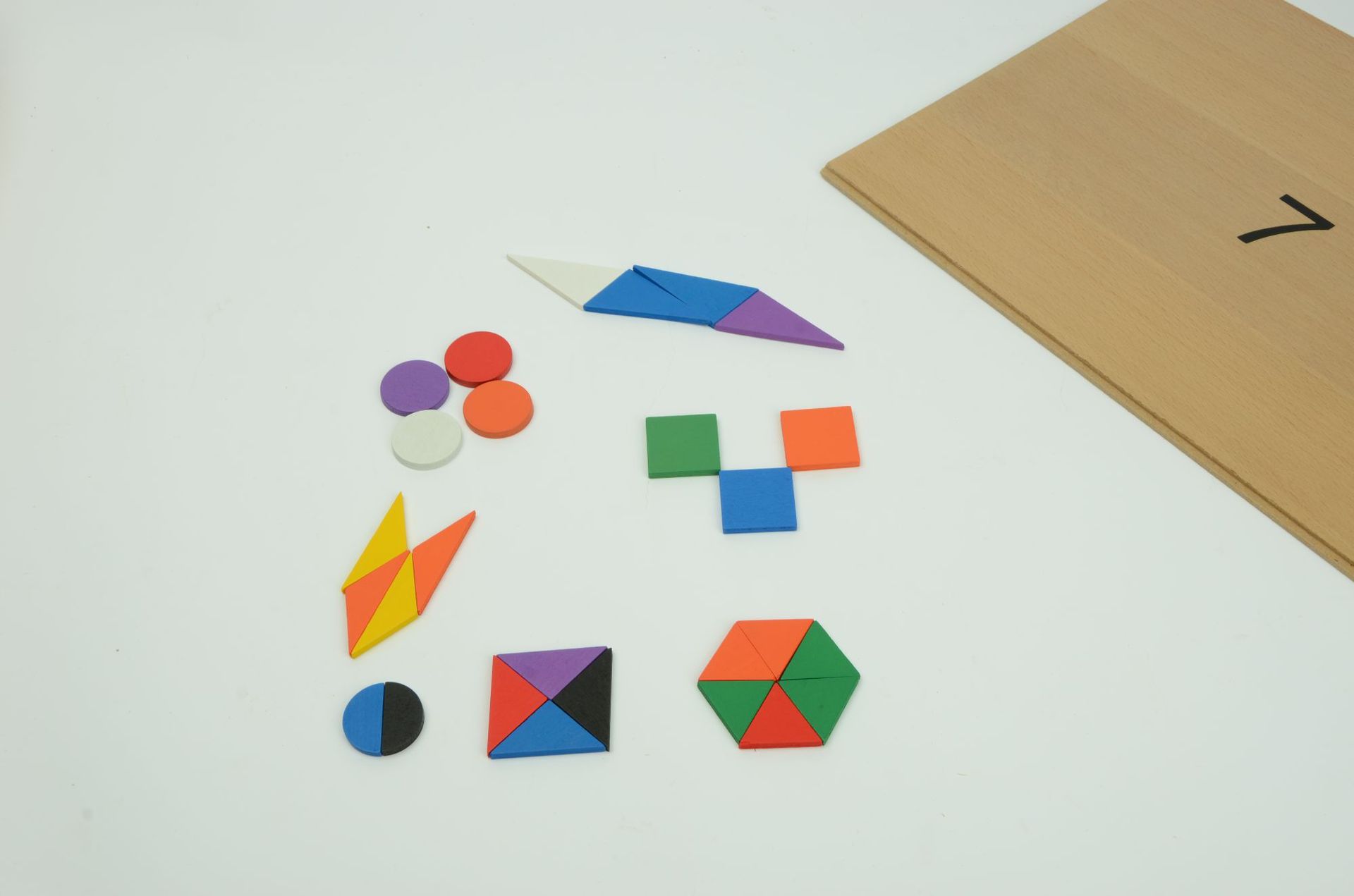 几何平面图形手工拼图益智力儿童玩具福禄贝尔恩物早教教具14件套