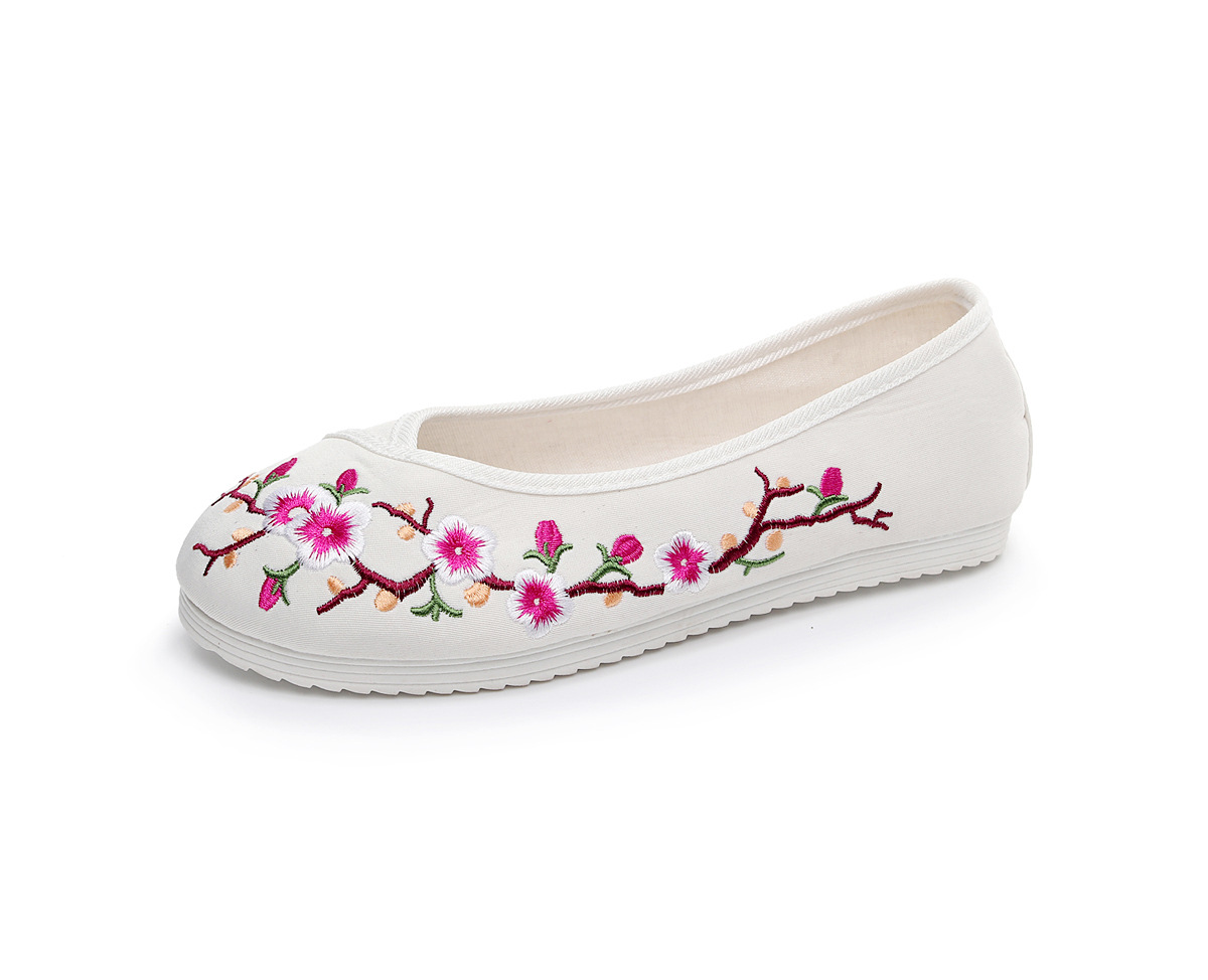 2018春秋汉服宫鞋刺绣绣花鞋女淡雅民族风升级版舞蹈鞋