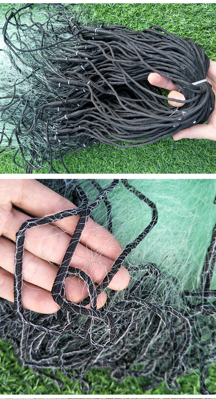 三层渔网 鱼网新款粘网丝网沉网沾网 厂家定制捕鱼三层绿丝挂网