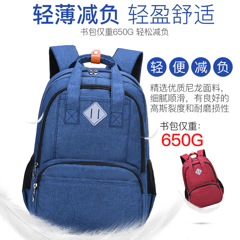 New Casual Junior High School Student Schoolbag Junior High School Student Korean Style Schoolbag Backpack Large Capacity Source Factory