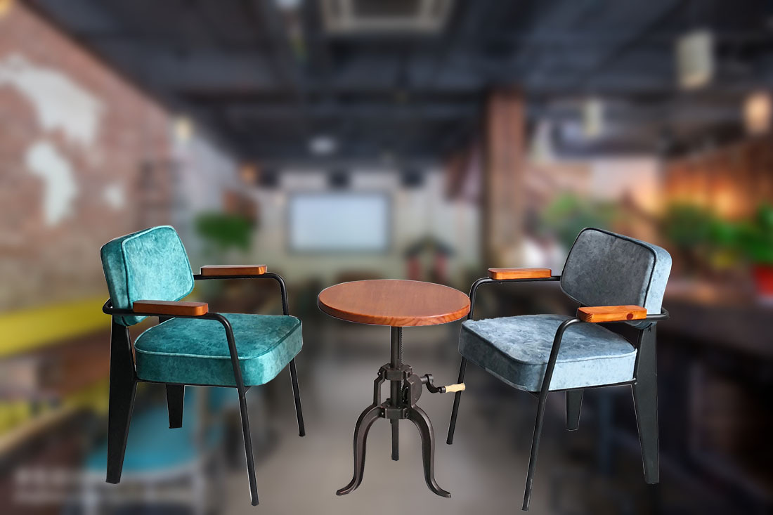 厂家直销美式工业风铸铁手摇吧台桌休闲吧酒吧咖啡厅升降创意茶几