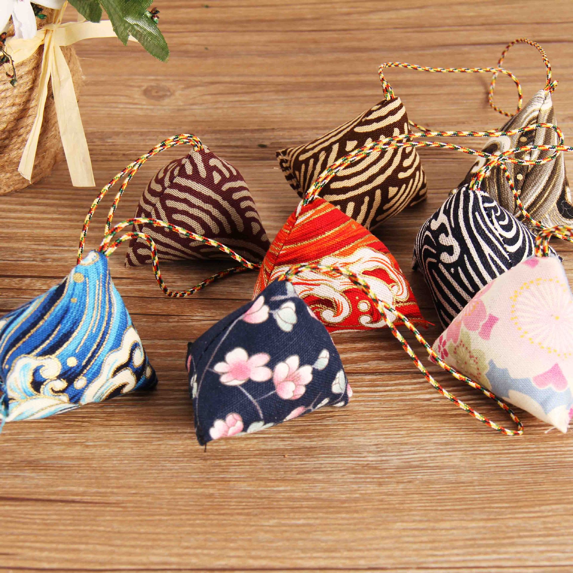 三角艾草粽子香包香囊手工diy材料包活动赠品礼品端午五彩绳