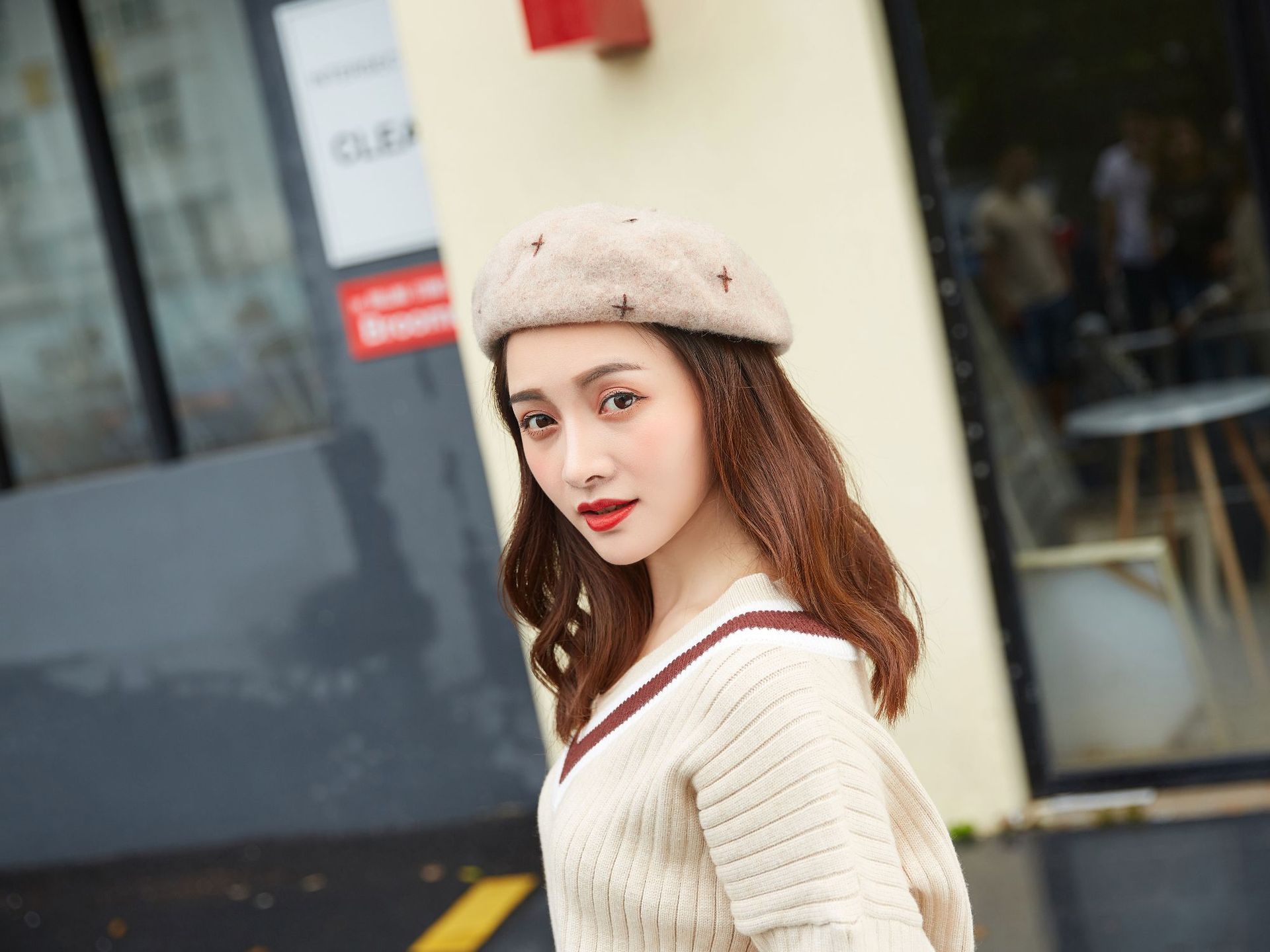 秋冬季女士新款帽子时尚羊毛贝雷帽韩版日系甜美可爱蓓蕾帽百搭潮