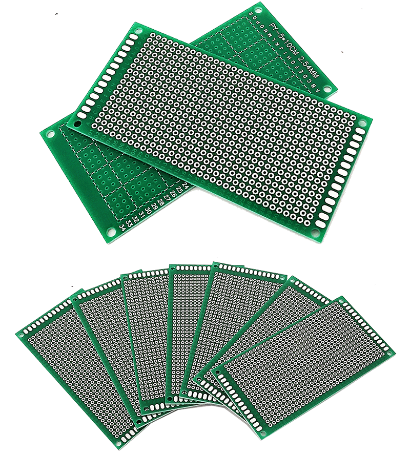5*10cm 1.6厚2.54间距 单面喷锡万能板 洞洞板 实验万用板