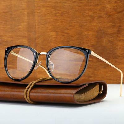 新款全框时尚男女同款眼镜框金属复古装饰平光镜厂家直销1601