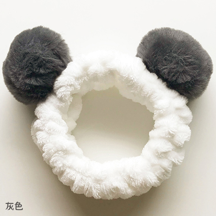 Korean Hair Accessories Cute Fur Ball Face Wash Headband Women's Flannel Makeup Headband Sweet Hairband Headdress Factory Direct Sales