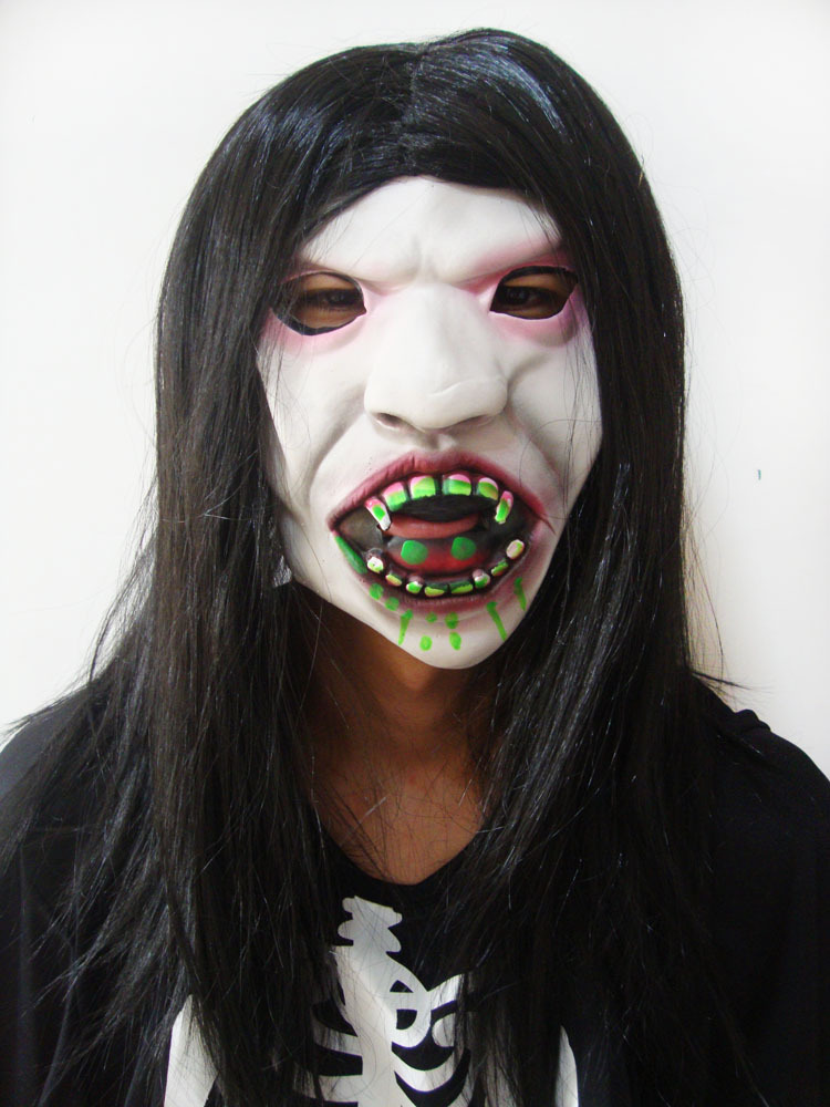 万圣节派对面具愚人节整人道具化妆舞会面具恐怖 白发魔女面具