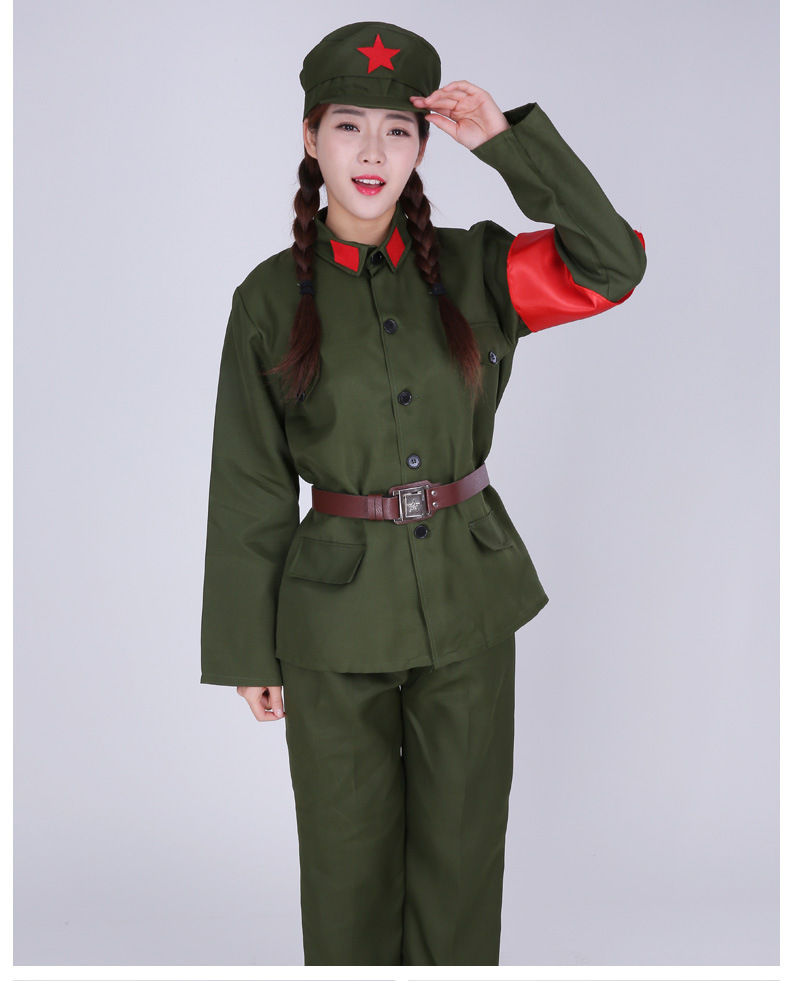 儿童红军抗战服装八路军新四军舞台话剧演出服成人红卫兵军装