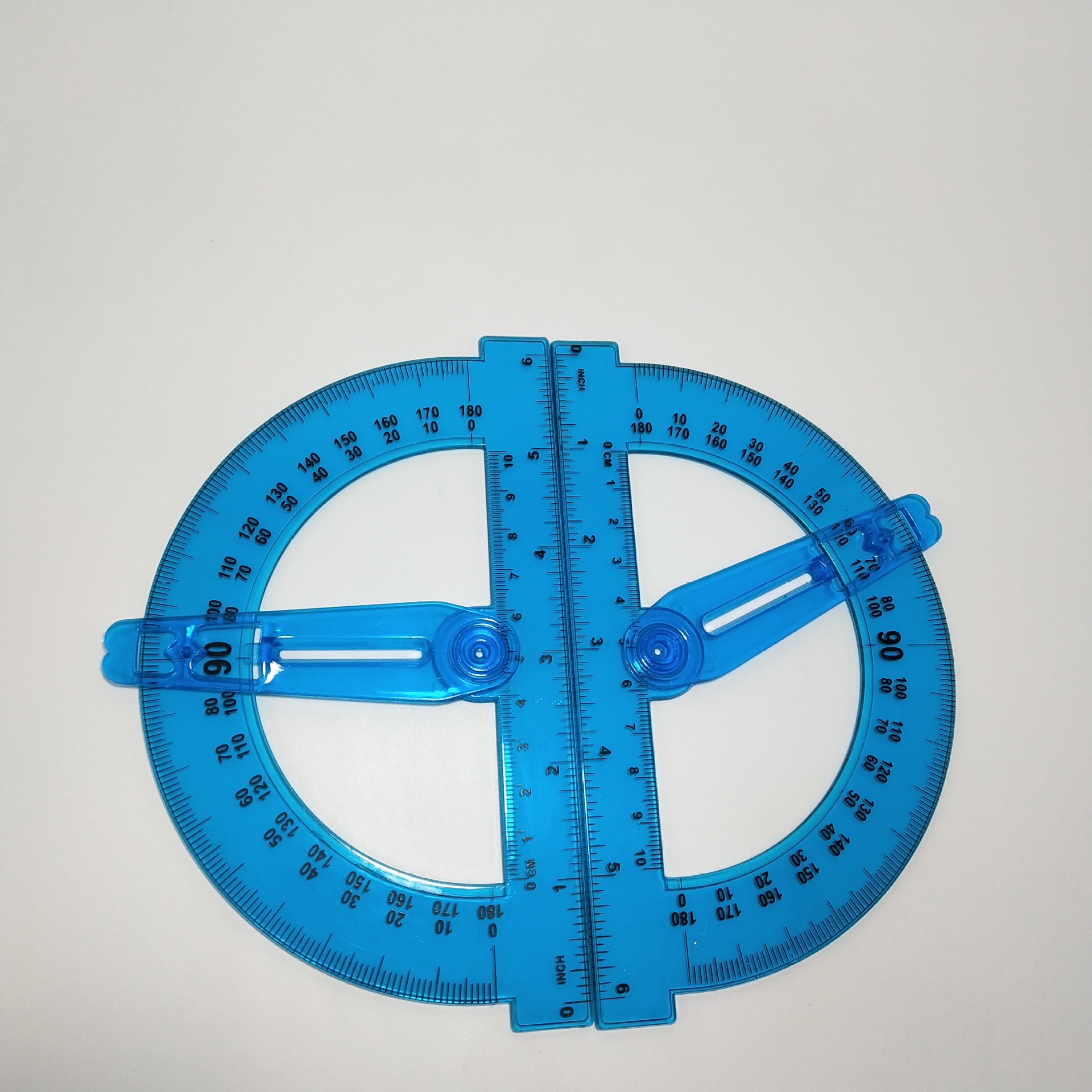 厂家定制 塑料半圆量角器 学生绘图工具 透明15厘米半圆尺