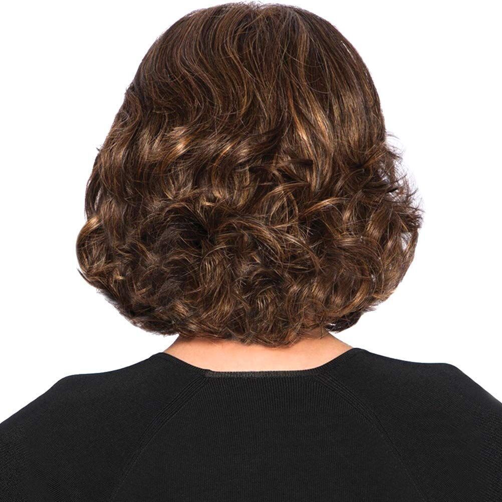 中老年假发女 蓬松修脸假头套玫瑰网高温丝化纤高档假发厂家批发