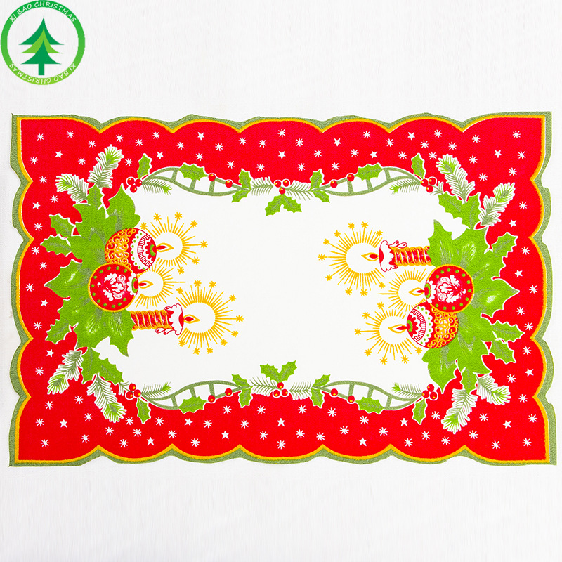 Christmas Dining-Table Decoration Christmas Dining Table Cushion Creative Christmas Printed Placemat Christmas Decorations Factory Direct Sales