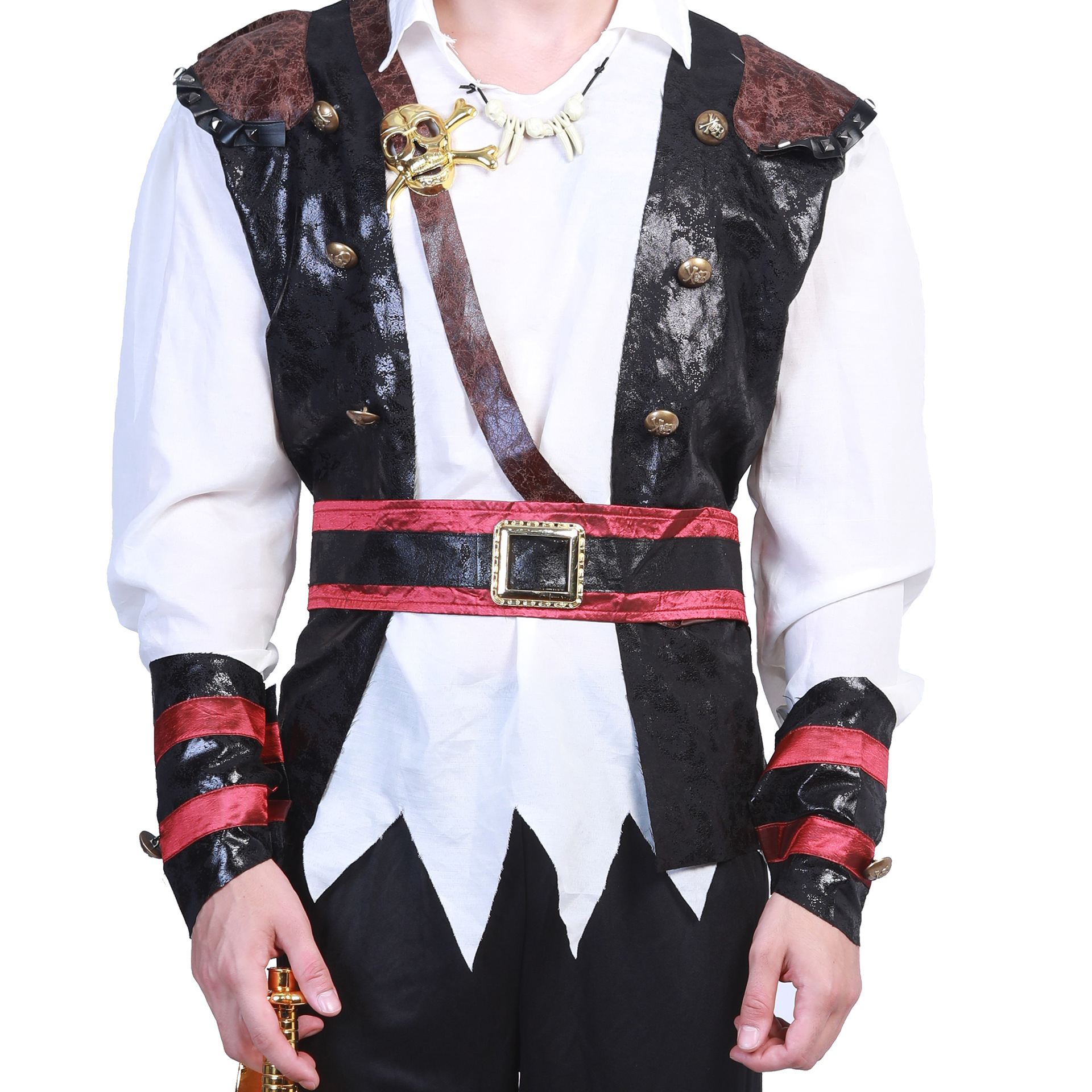 亚马逊wish跨境专供万圣节角色扮演服装halloween海盗马甲表演服