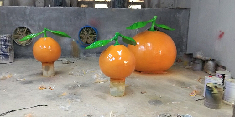 玻璃钢模型雕塑 展览展示厅桔子水果植物装饰品摆件定制厂家