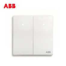 ABB开关插座轩致白色无框系列开关面板二位双控LED指示灯AF168