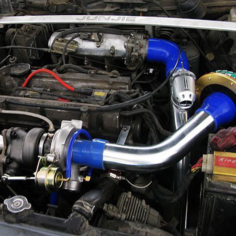 汽车改装 外贸 3"76mm汽车中冷器蓝黄套管