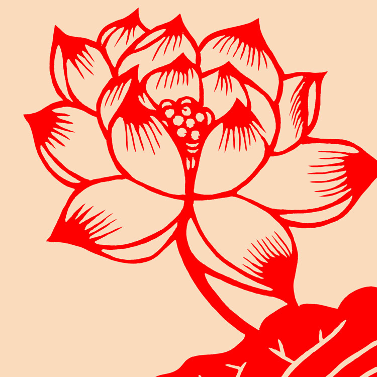 批发剪纸画红楼梦挂轴家居装饰挂画 单色花开富贵中国风特色礼品