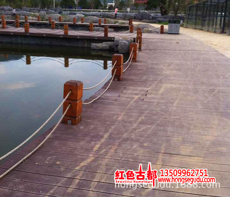 实木栏杆 河道 别墅 阳台 亲水平台栈道护栏 防腐木扶手栏杆