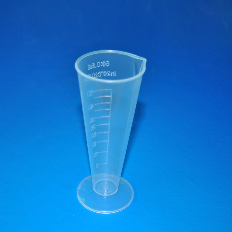 三角量杯50ml/100ml 高品质塑料烧杯 带刻度锥形量筒 实验耗材