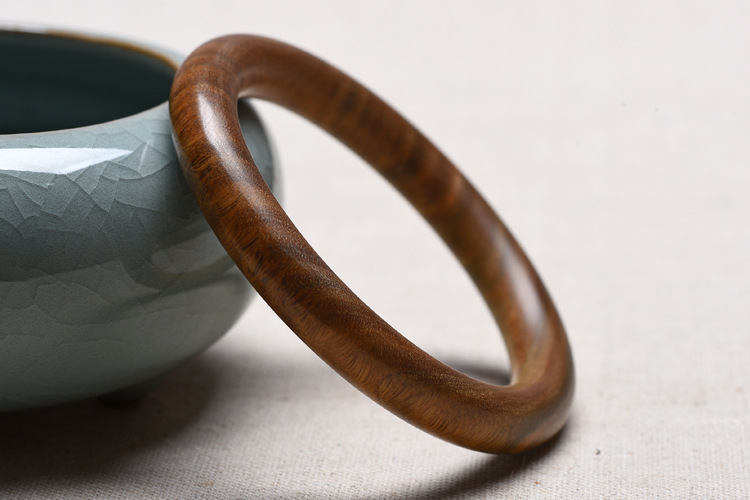 檀木手镯 非洲黑檀 猫眼檀 美洲绿檀 女士细款 圆镯