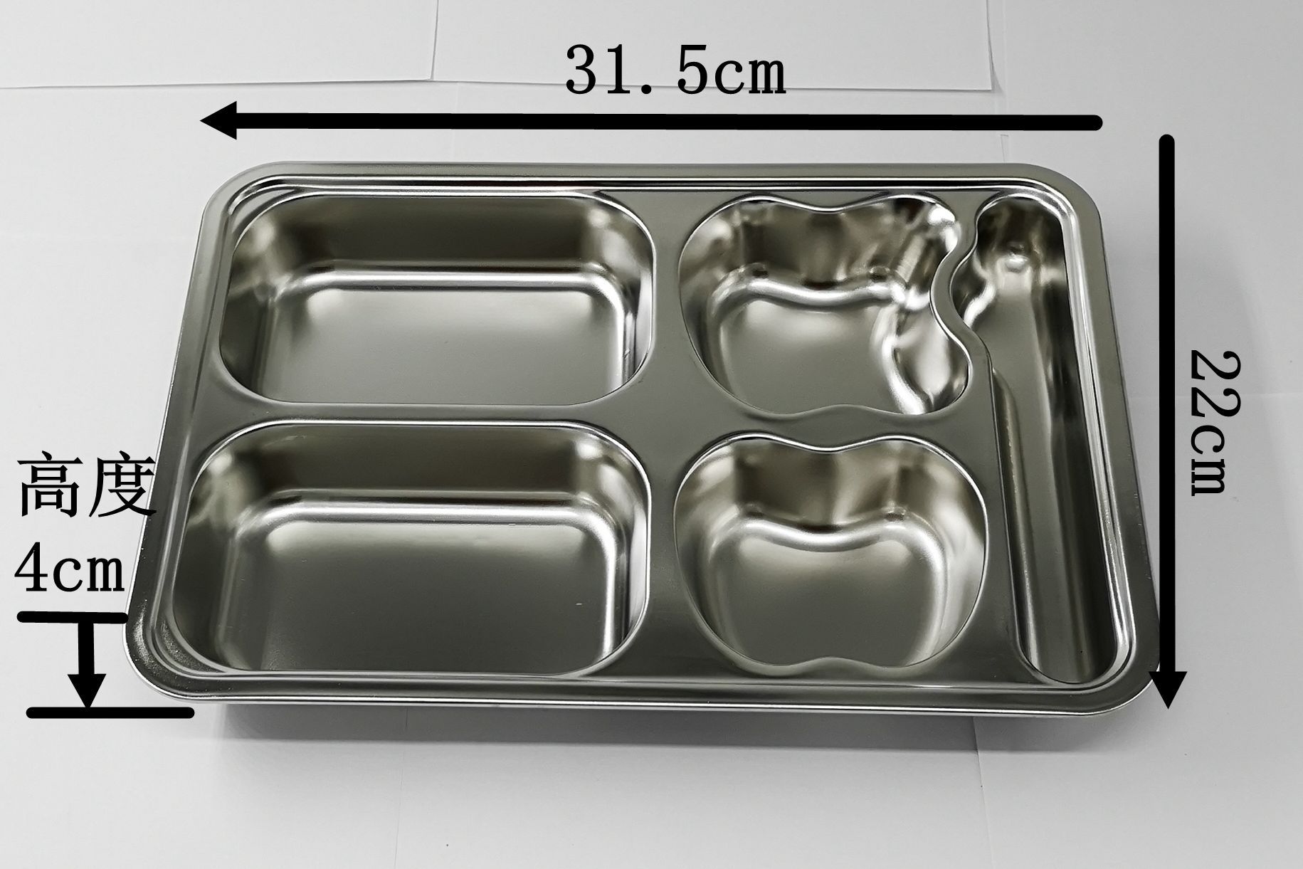 厂家直销不锈钢餐具 五格快餐盘 六格带钢盖快餐盘可放筷子的饭盒