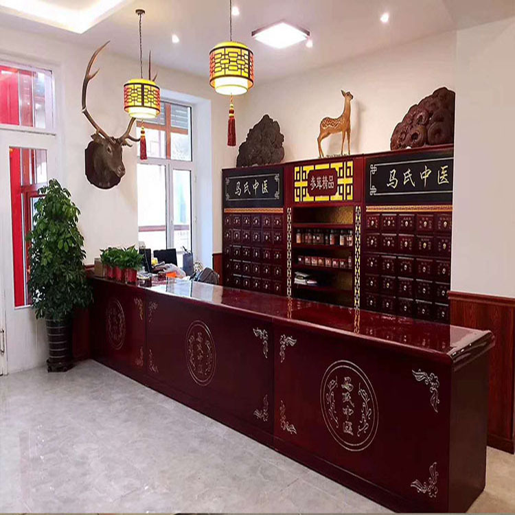 实木中医药柜仿古中草药展示柜定制中式药柜诊所药橱抓药柜药架子