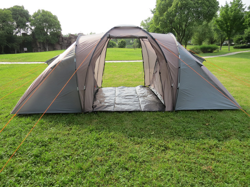 四人双层双门两室一厅野营帐篷家庭帐篷户外烧烤休闲帐篷