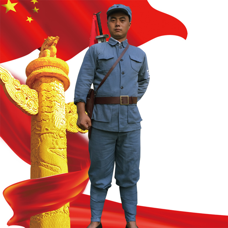 男女红卫兵服装红军演出服军装成人儿童表演服八路军服抗战服批发