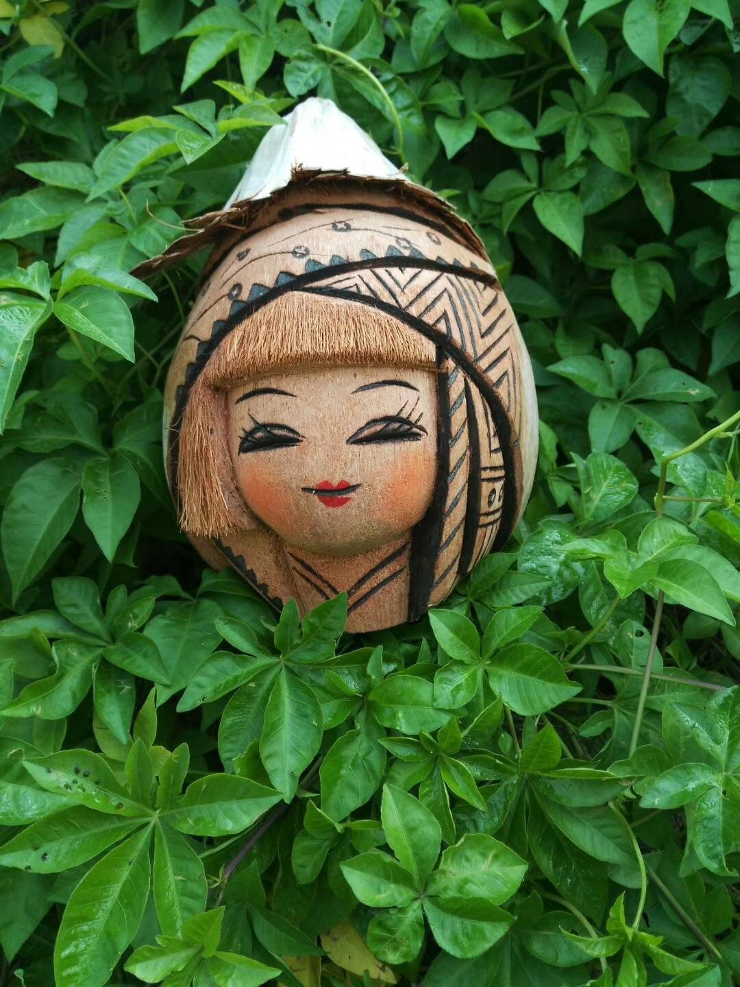 海南椰雕椰壳椰妹酒店礼品摆件装饰品景点工艺品 礼品