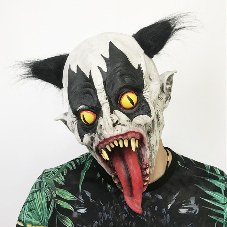 恐怖变异小丑面具万圣节圣诞节节日拍对乳胶面具搞笑小丑