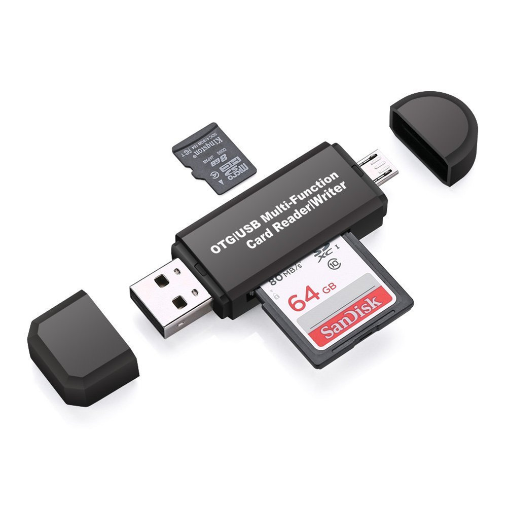 安卓otg读卡器 micro sd/sd卡/usb手机读卡tf高速2.0多功能读卡器