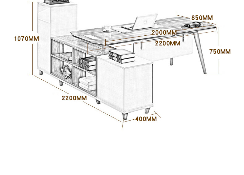 现代大班台简约时尚老板办公桌大班桌经理主管桌办公家具a-109