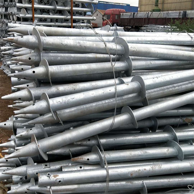 光伏支架基桩专用螺旋地桩热镀锌螺旋双叶木栅栏用螺旋地桩地锚