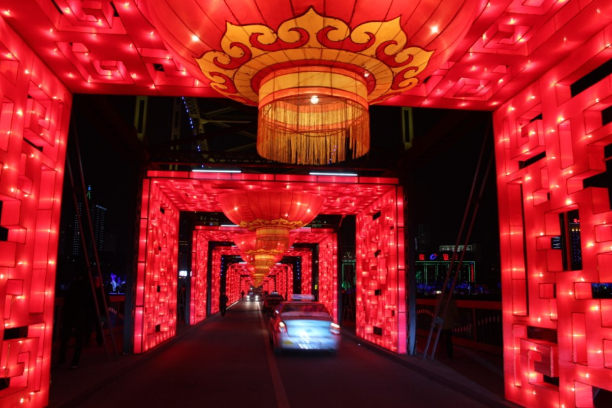 上海拱门彩灯制作公司民俗花灯元宵中秋新年春节定制工厂大型花灯