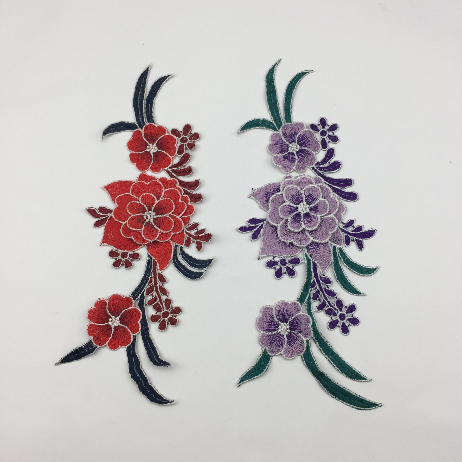 民族中国风刺绣水溶镂空色花布贴装饰卫衣配饰衣服补丁辅料贴花绣