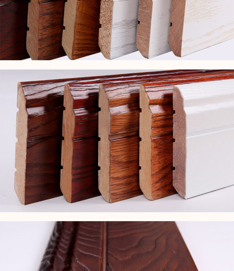 番龙眼实木踢脚线易莲10cm仿古表面压花 踢脚线10色可选