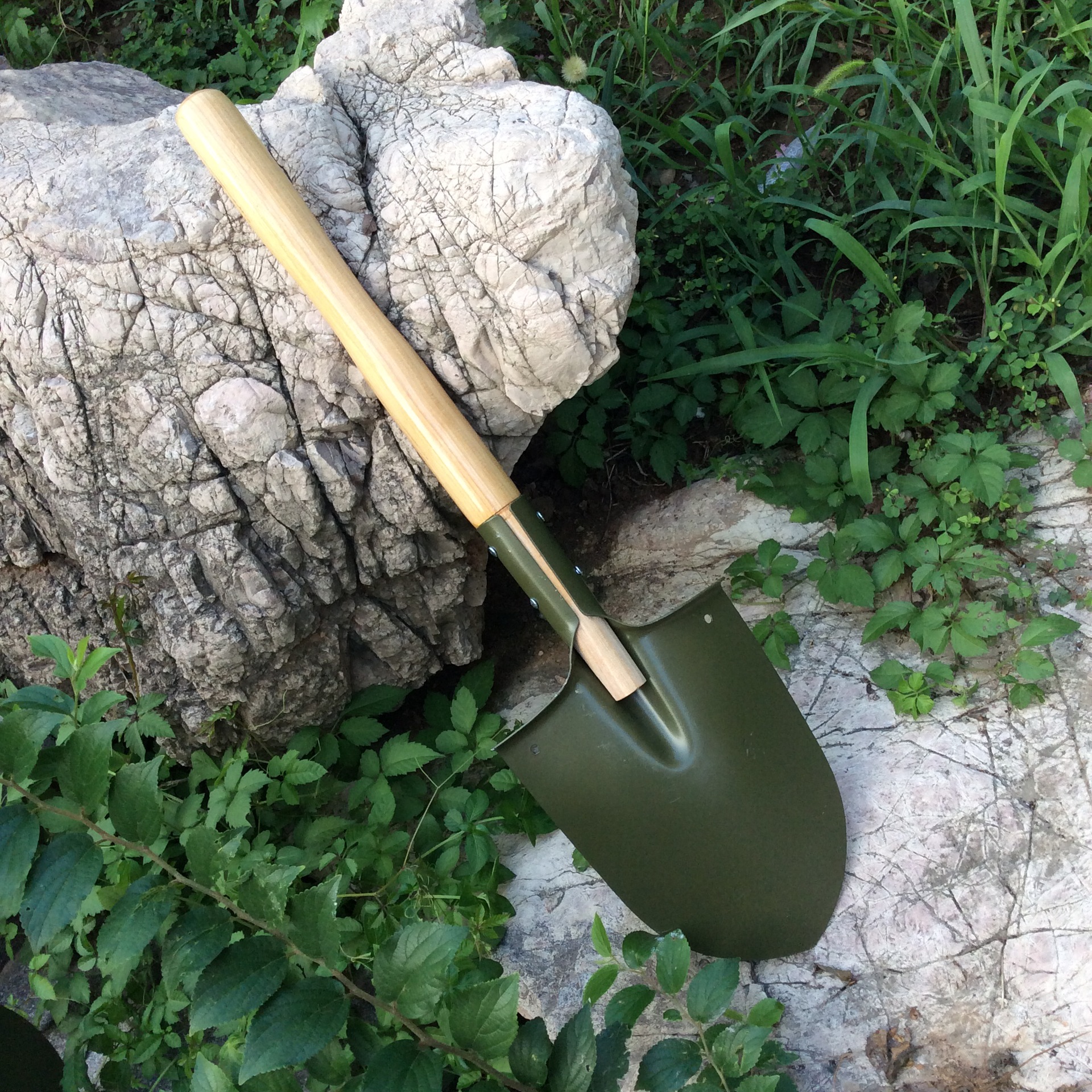 6411战备锹205工兵铲军户外铲子钓鱼工兵锹木把兵工军工铲小铁锹