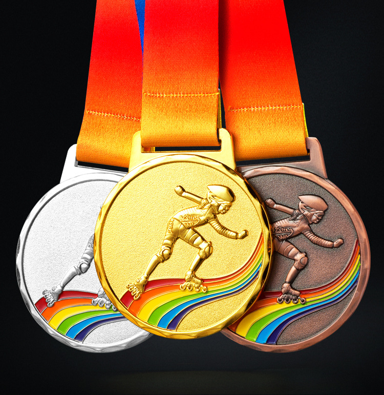 轮滑奖牌定做运动会奖牌制作马拉松奖牌定做锌合金奖牌定制做