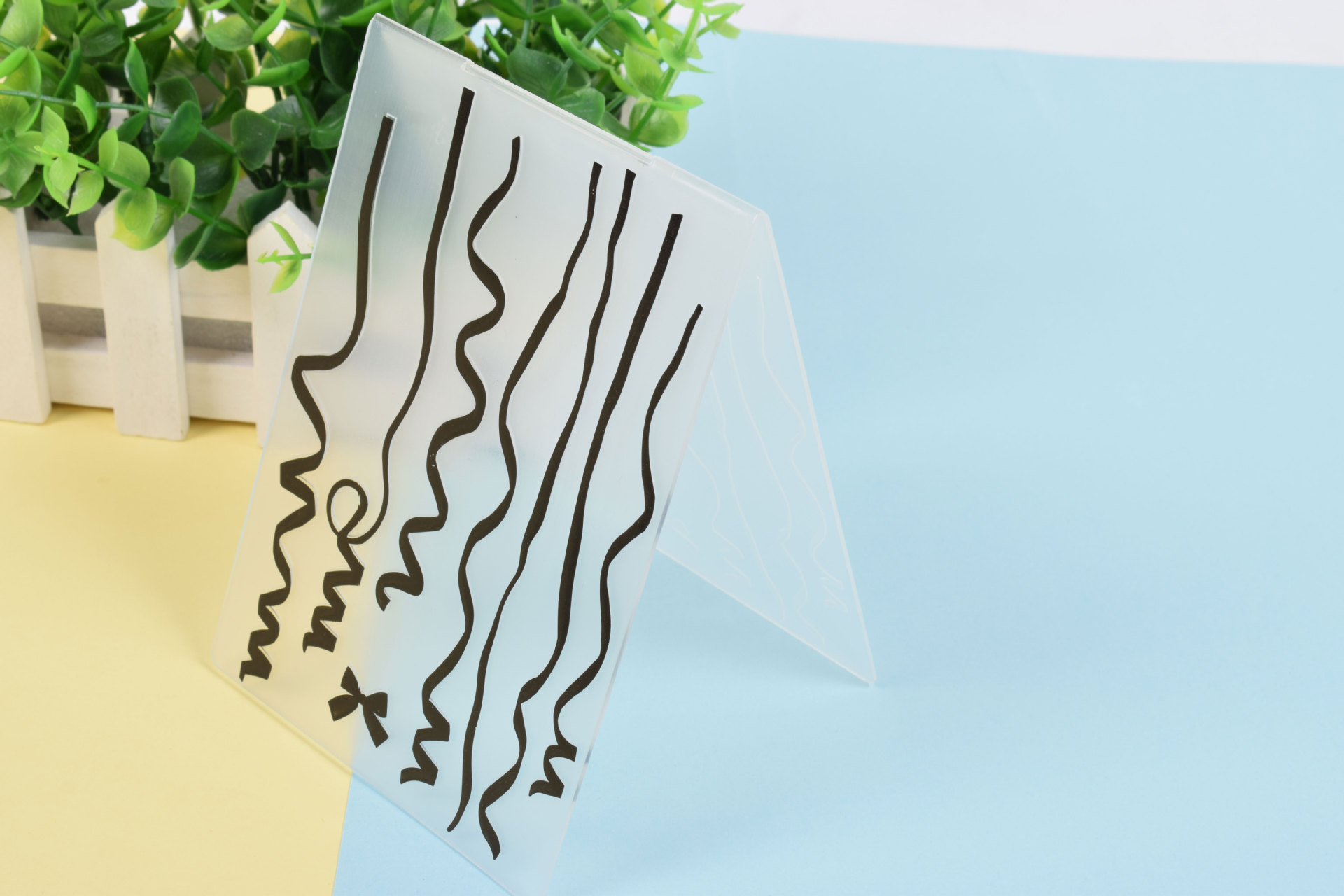 新款儿童创意手工波浪线装饰相册 透明塑料可定制环保玩具印章