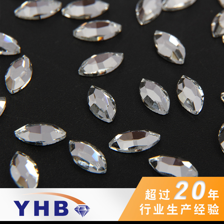 Factory Wholesale Imitation Middle East Fancy Shape Diamonds Horse Eye Flat Shaped Glass Drill 4 * 8mm Nail Art Fancy Shape Rhinestone