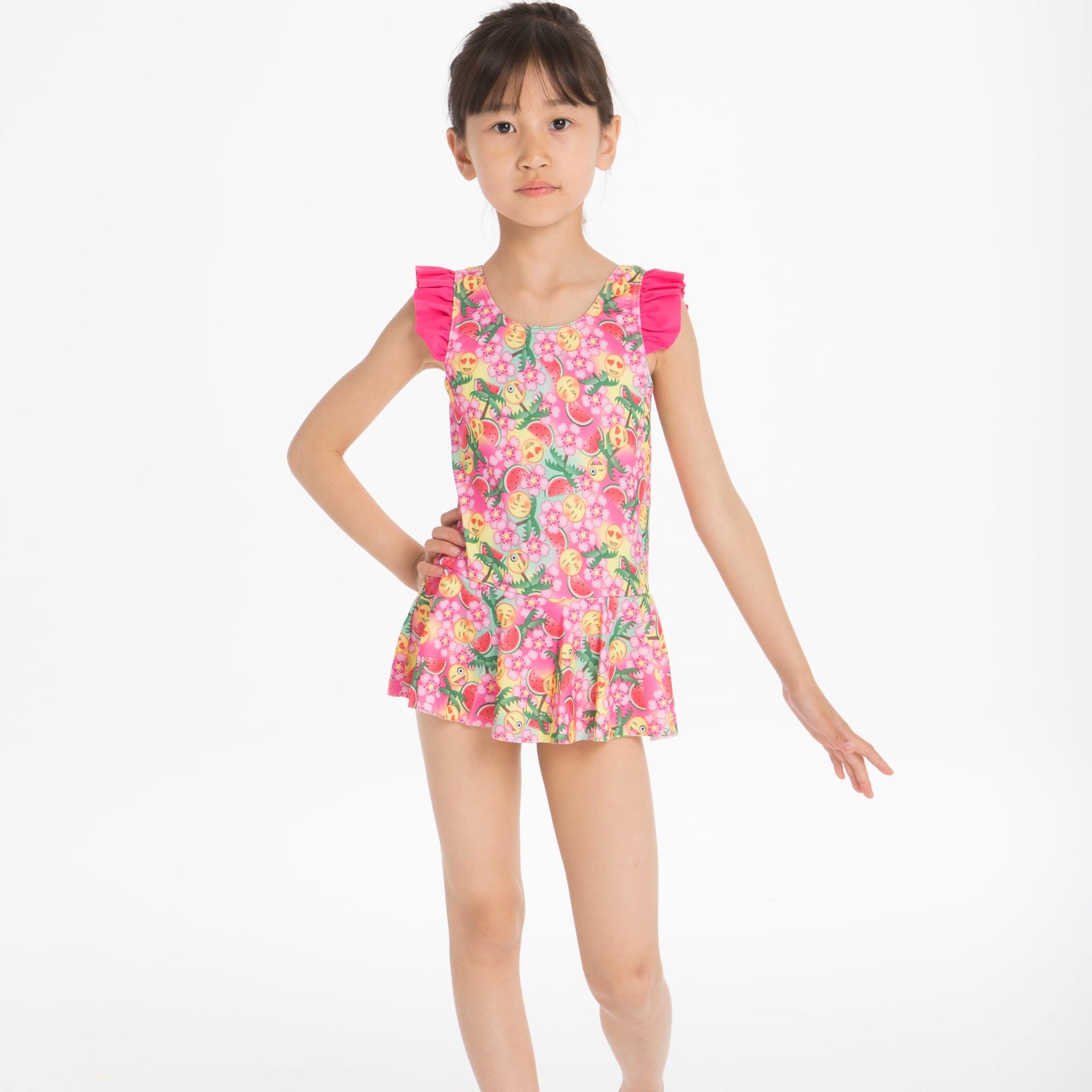 儿童吊带泳衣女童裙摆连体小中大童宝宝女孩温泉沙滩泳装