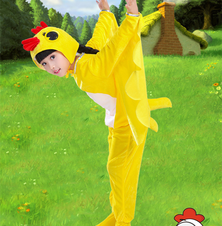 厂家直销儿童表演服小鸡表演舞台小学生演出服万圣节扮演服装