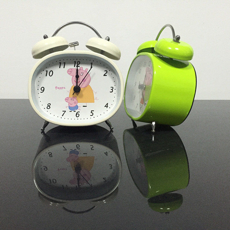 4寸大椭圆打铃钟 卡通打铃钟 金属双打铃 静音扫描带灯打铃钟