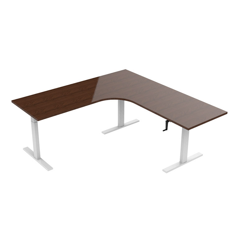 转角l型总裁老板自动化电动升降可调节高度电脑桌 智能升降办公桌