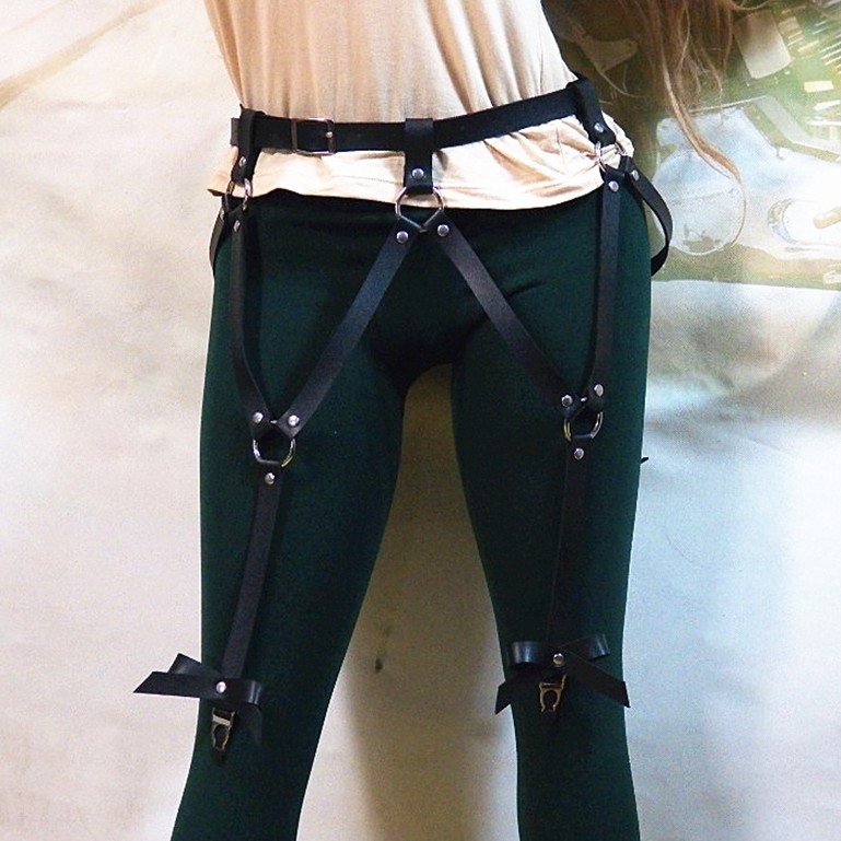 欧美潮流蝴蝶结4夹性感腰带腿环ktv火辣情侣演出百搭饰品吊袜带