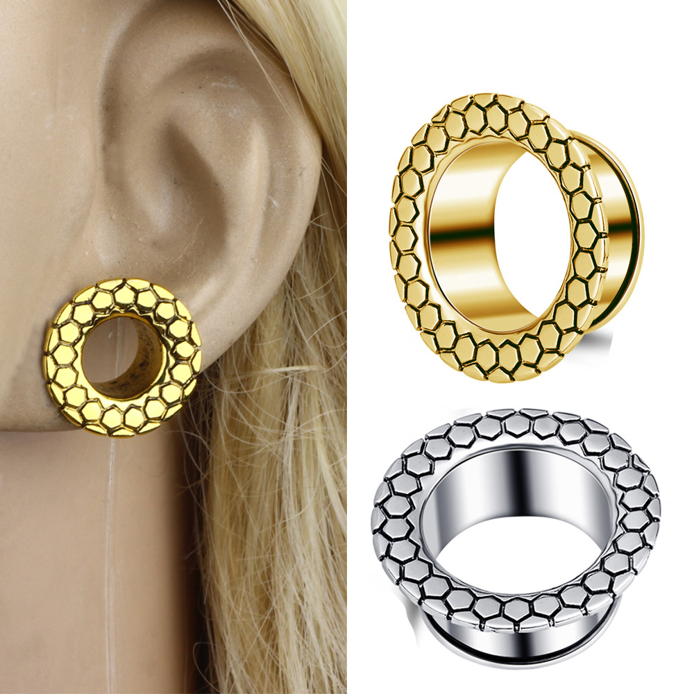 亚马逊爆款古红铜耳扩六边形扩耳器立体感穿刺饰品厂家直销马上爆
