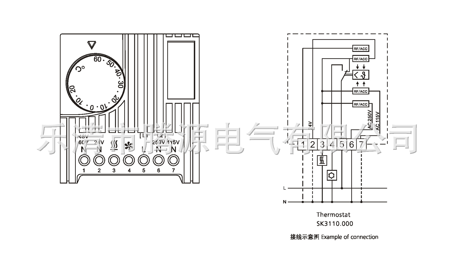 批发sk3110电子式温控器 双控温控器 柜内温控器