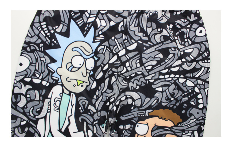 男式休闲套装运动春秋套装rick and morty黑白瑞克莫蒂卫衣印花潮