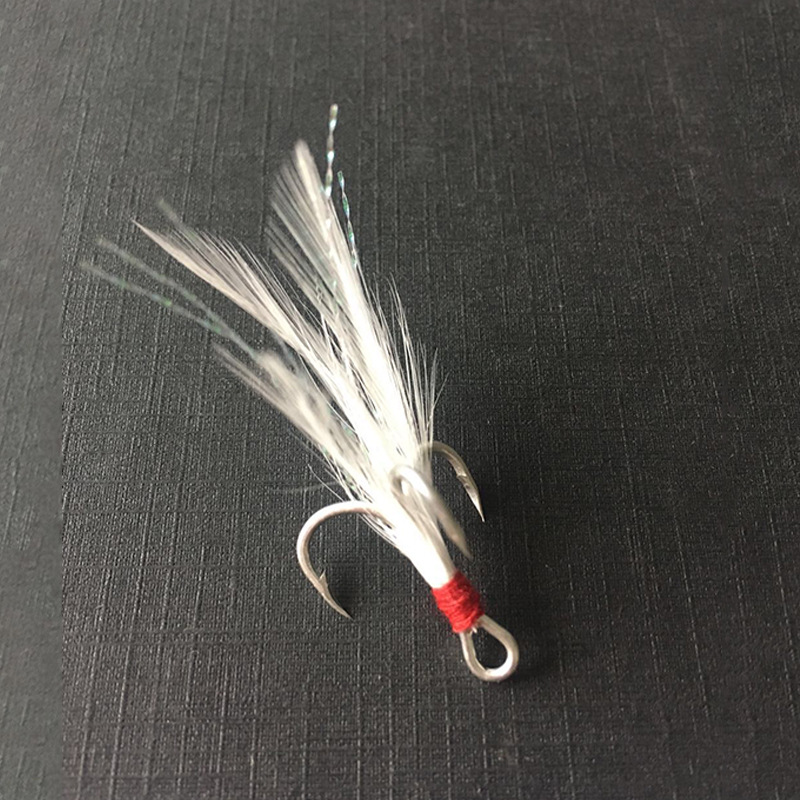 奥金三本钩绑毛钩 血槽三锚钩 路亚铁板钩 路亚饵配套渔钩三本钩