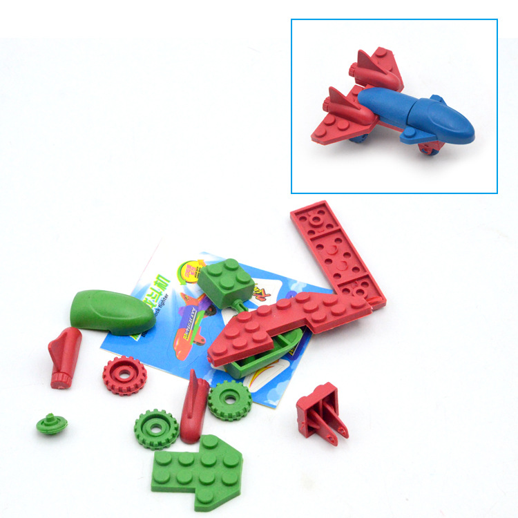 流行儿童塑料拼插迷你战斗飞机男孩益智拼装积木学校吊板批发玩具